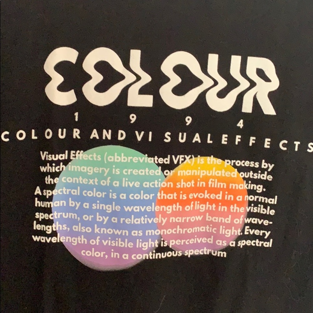 Black tee from pacsun. “colour”